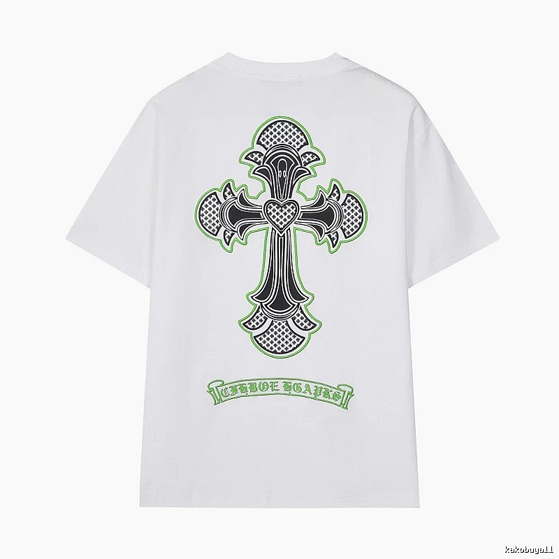 Chrome Hearts Cross Print Street Style White T-Shirt