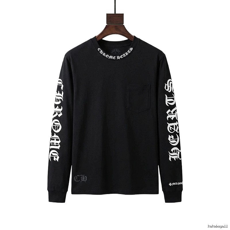 Chrome Hearts Dark Style Long-sleeved Black T-shirt