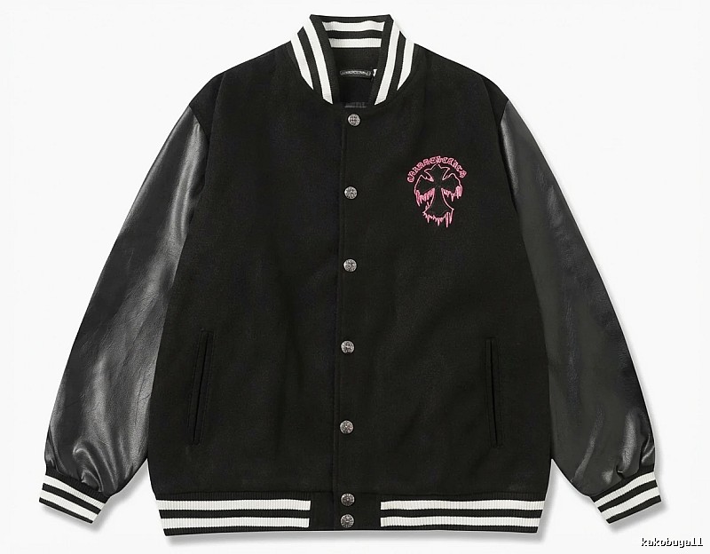 Chrome Hearts embroidered baseball jacket in black
