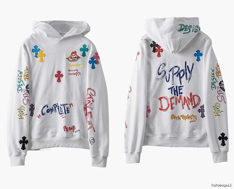 Chrome Hearts Graffiti Style White Hoodie