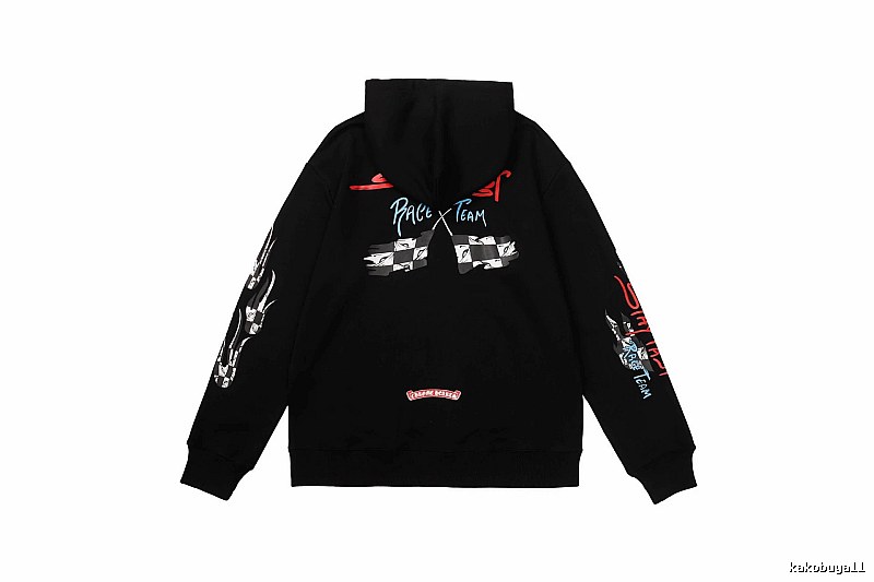 Chrome Hearts Monogram Cross graphic hoodie Black Blue Cross for Casual Outfits