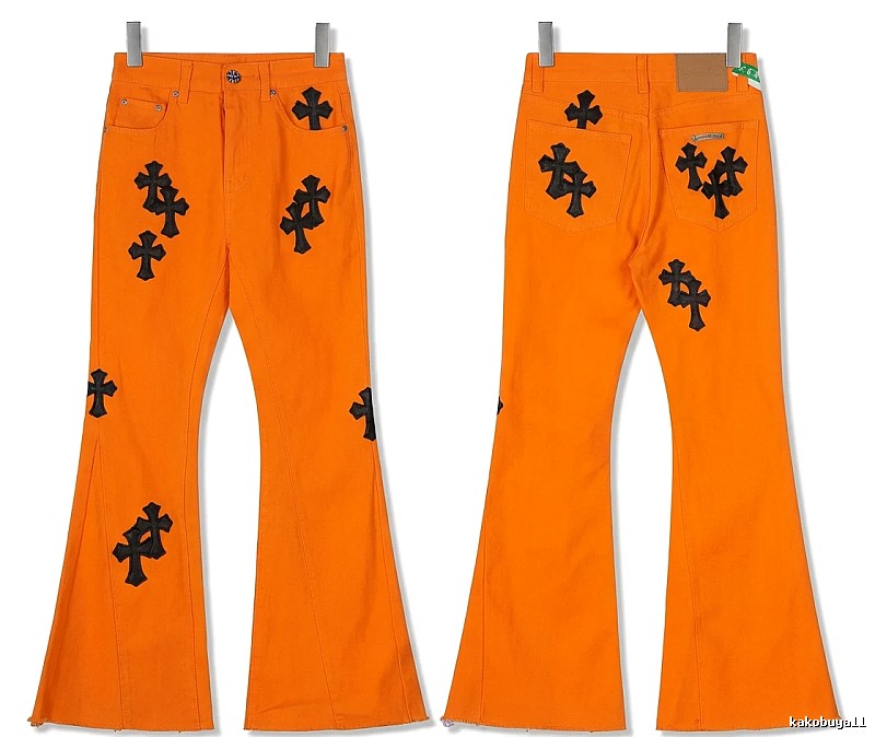 Chrome Hearts Orange and Black Flared Pants