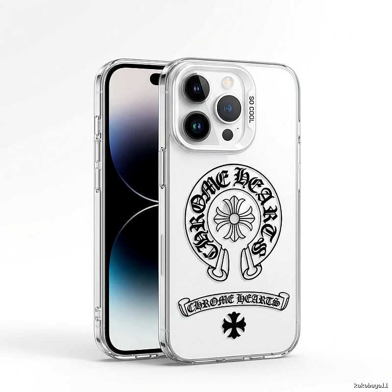 Chrome Hearts silver jewelry style transparent iPhone case
