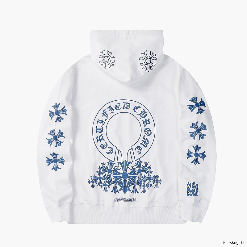 Chrome Hearts Sport Cross graphic hoodie Black Blue Cross for Collection Drops