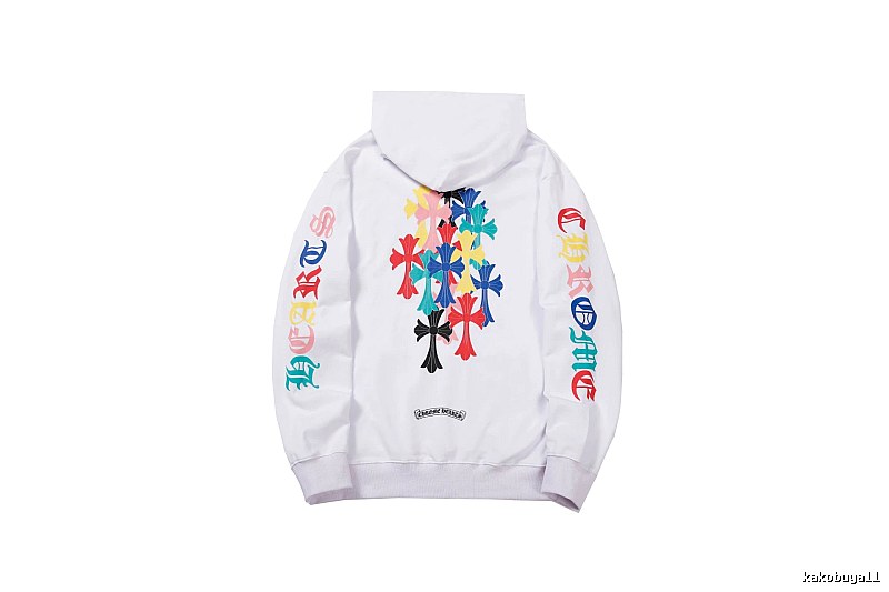 Chrome Hearts Streetwear Cross graphic hoodie Black Blue Cross with Logo Accent