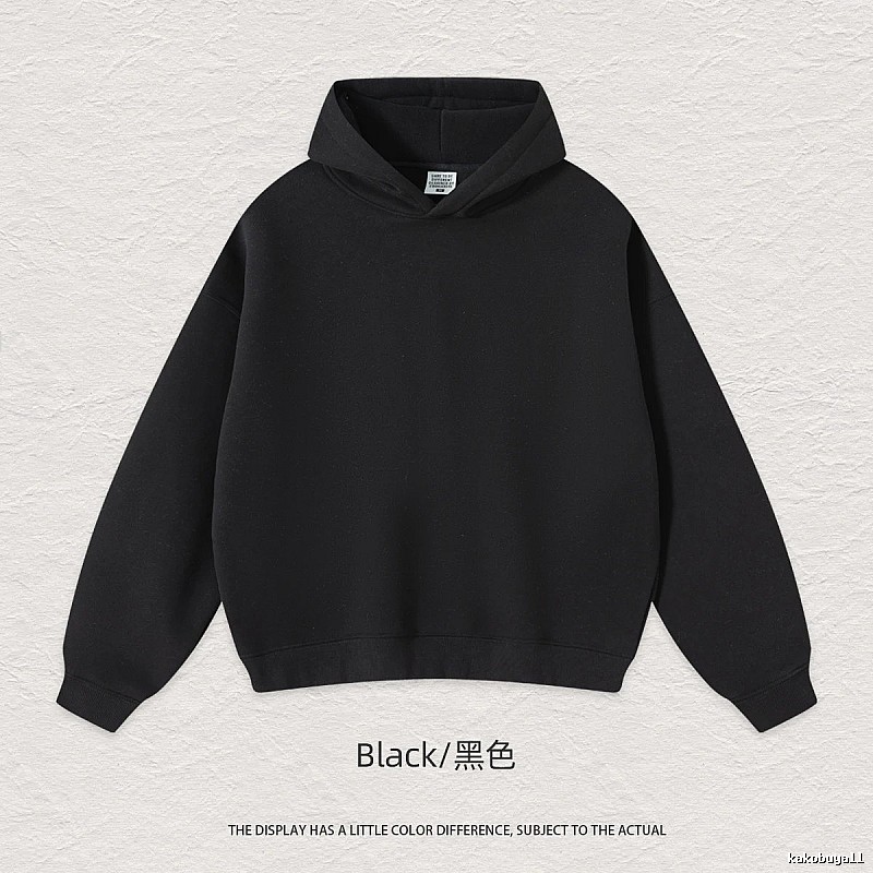 Classic Blank pullover hoodie Black Minimal A for Daily Styling
