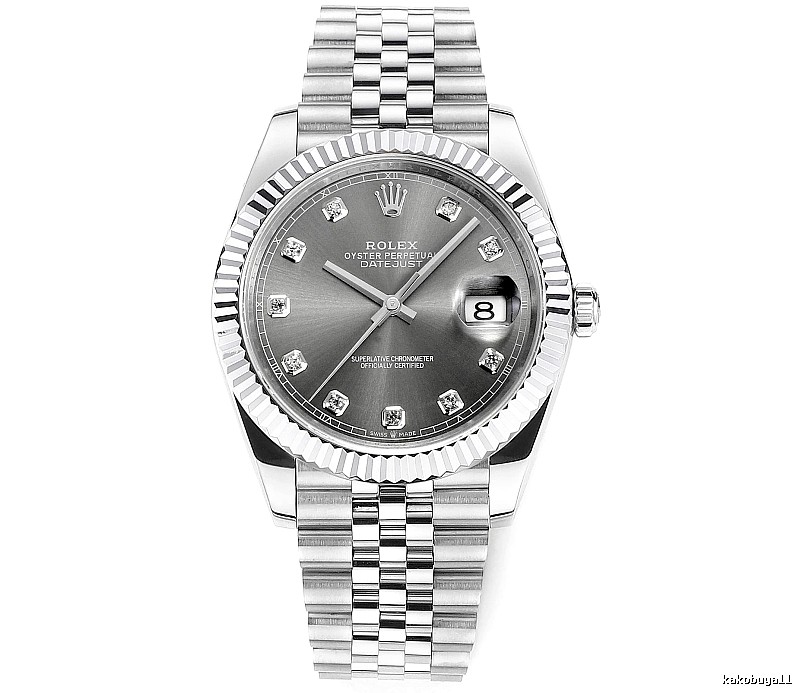 Collector Rolex Datejust Automatic Watch with gray diamond-marker dial