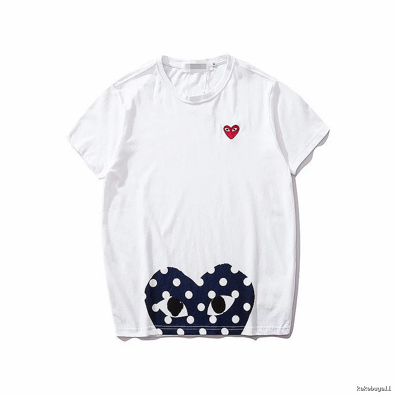 Comme des Garcons PLAY 2021-49 Blue Style 2149 Heart Logo T-Shirt Gift Ready