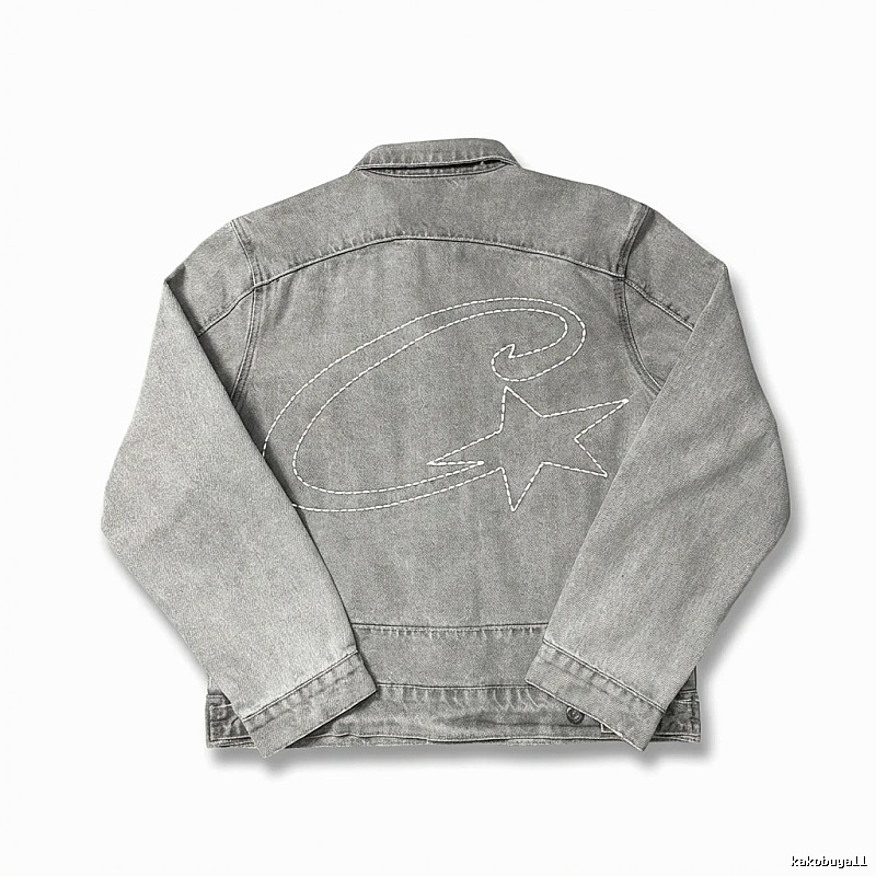 Corteiz denim retro-style grey coat