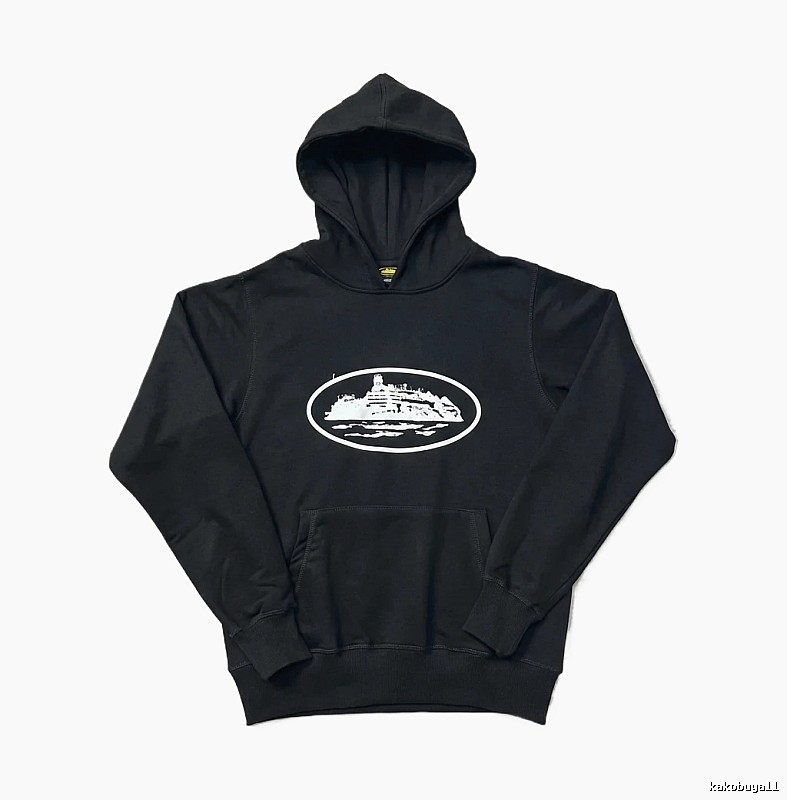 Corteiz nautical style black hoodie