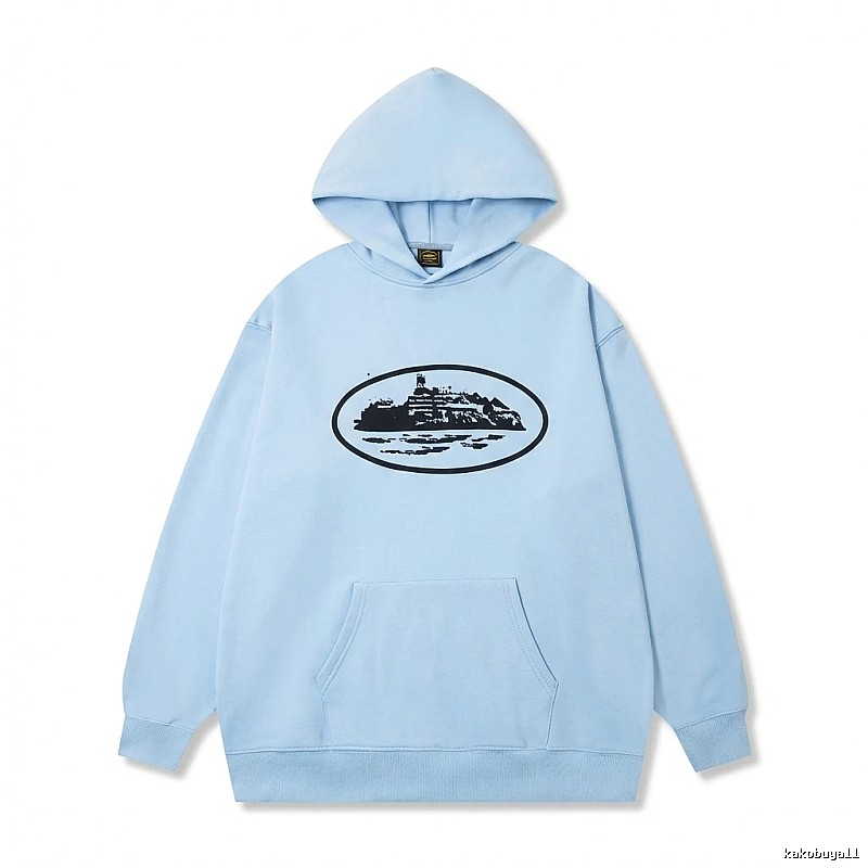 Corteiz Print Minimalist Light Blue Hoodie