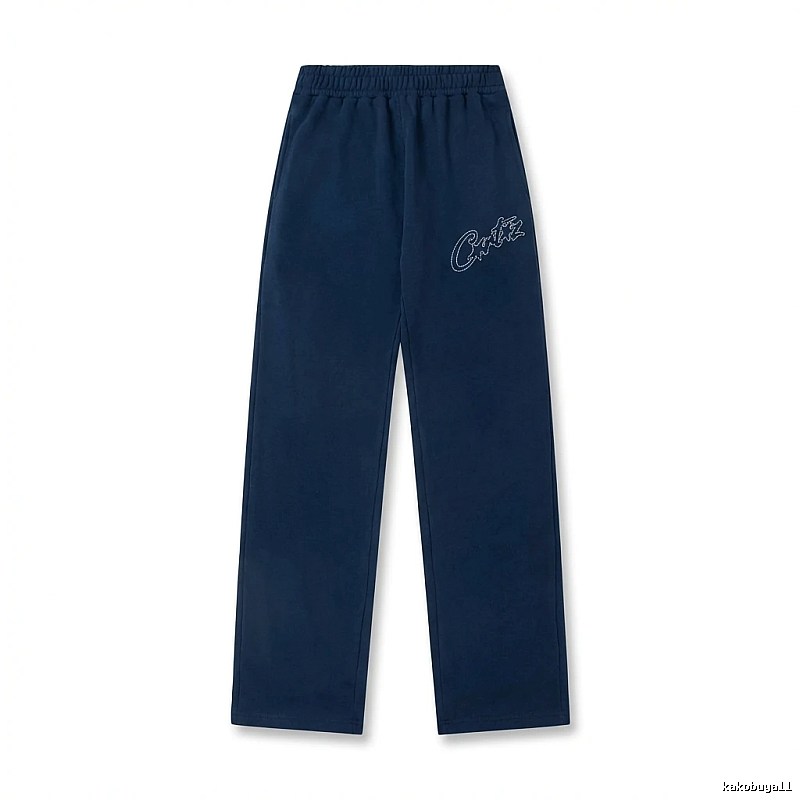 Corteiz simple style dark blue trousers