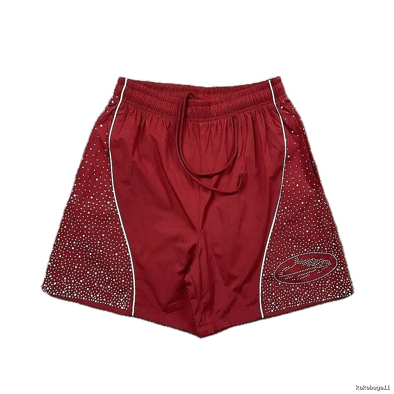 Corteiz Starry Street Style Burgundy Shorts