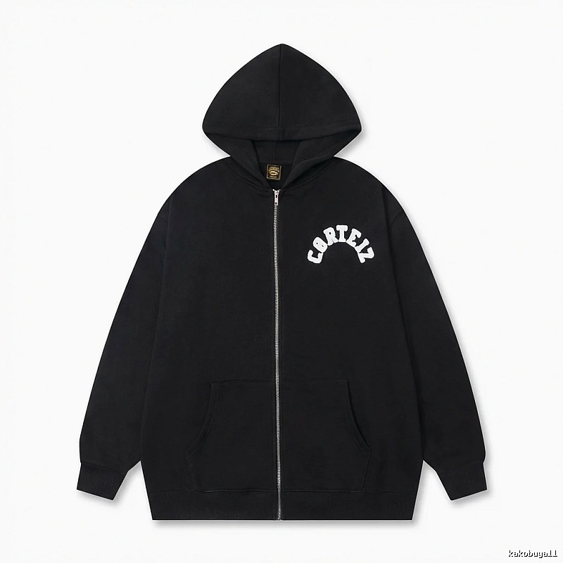 Corteiz street-style black hoodie