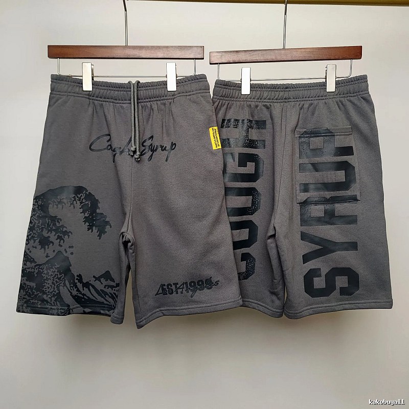 COUGH SYRUP Printed Street Style Grey Shorts
