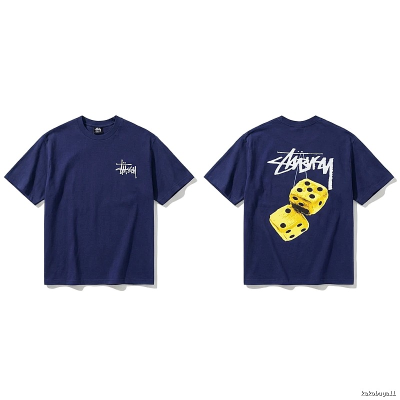 Deep blue T-shirt with Stussy dice print