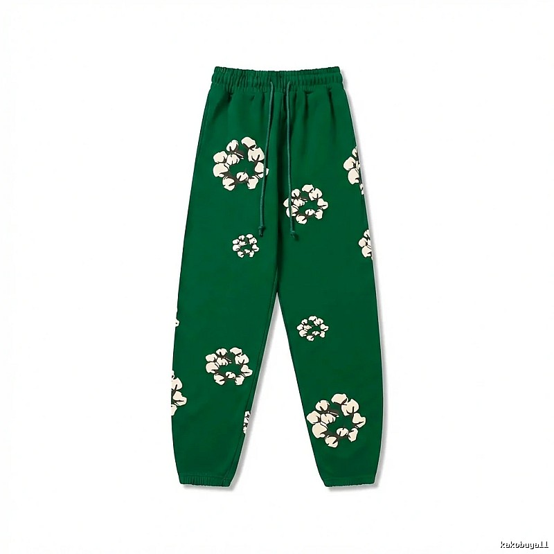 DENIM TEARS Floral Retro Green Sweatpants