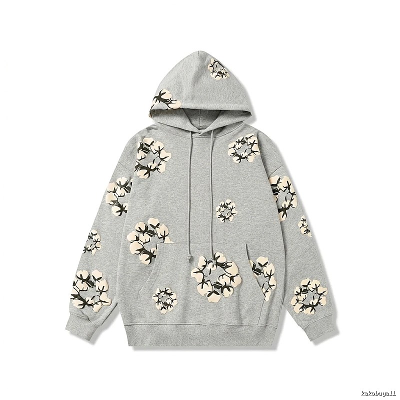 DENIM TEARS Floral Wind Grey Hoodie