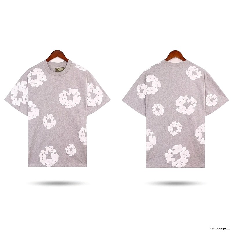 DENIM TEARS Printed Casual Grey T-shirt