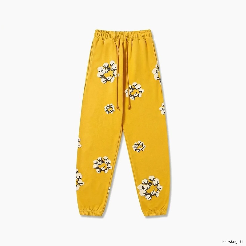 DENIM TEARS Printed Retro Yellow Sweatpants