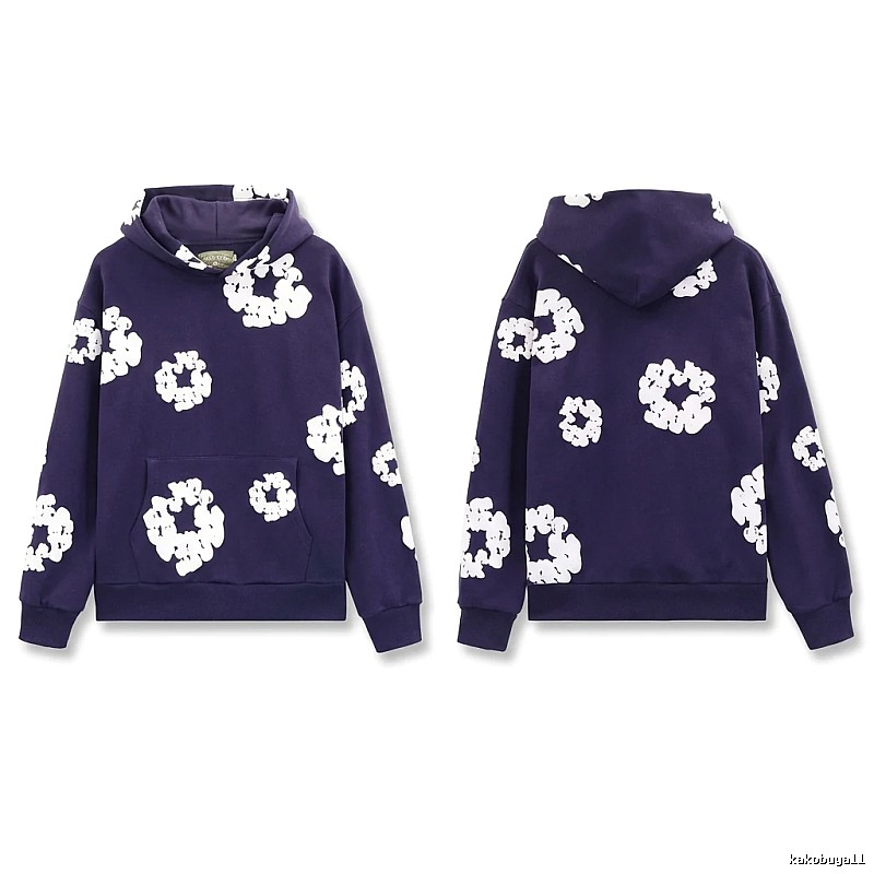 DENIM TEARS Printed Vintage Navy Blue Sweatshirt