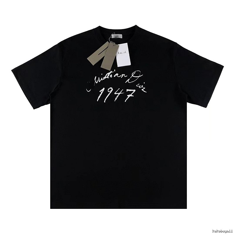 Dior 1947 Collection Handwriting-style Black T-Shirt