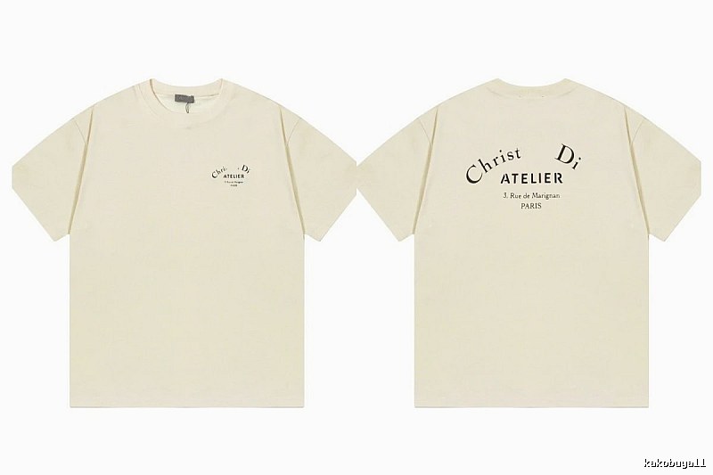Dior Atelier Minimalist Style Beige Short-sleeve T-shirt