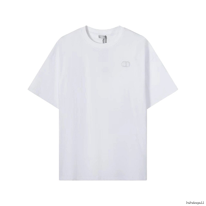 Dior CD Embroidered Minimalist Style White T-Shirt