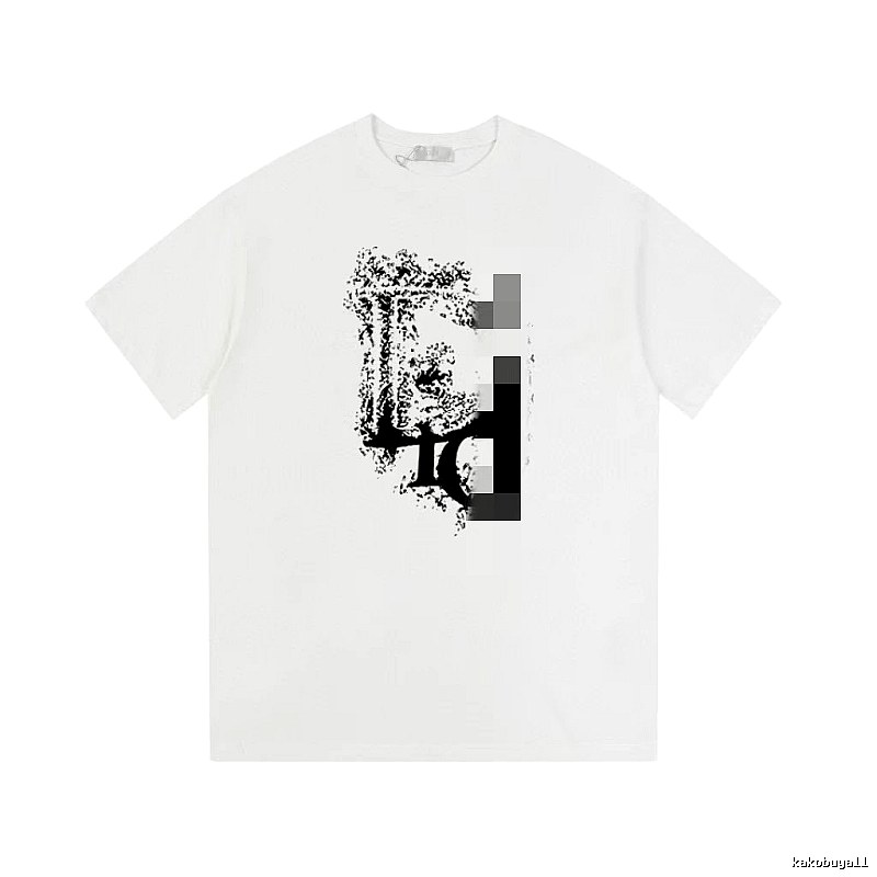 Dior Distressed Print Street Style White T-Shirt