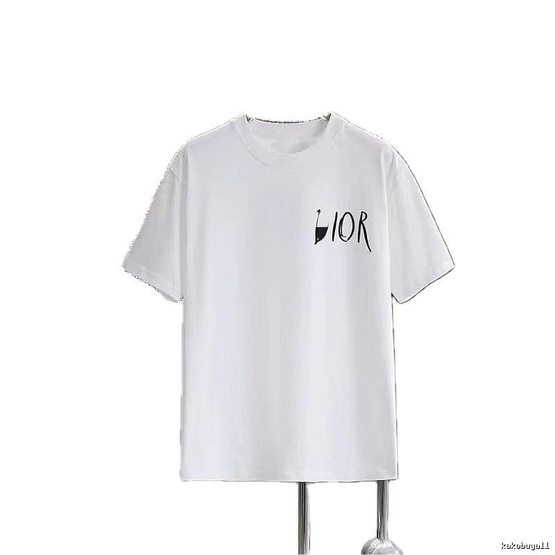 Dior Graffiti Casual Style White Short-sleeve T-shirt