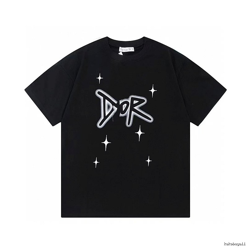 Dior Graffiti Star Street Style Black Short-sleeve T-shirt