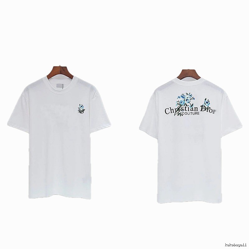 Dior Haute Couture Embroidered Floral-style White T-shirt