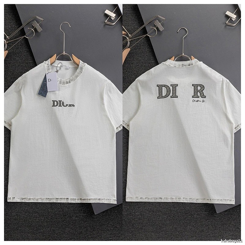 Dior Letter Print Vintage White T-shirt