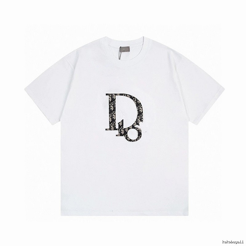 Dior Monogram Light Luxury Style White Short-sleeved T-shirt