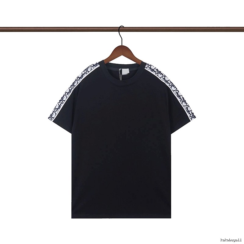 Dior Monogram Webbing Cool Street Style Black T-Shirt