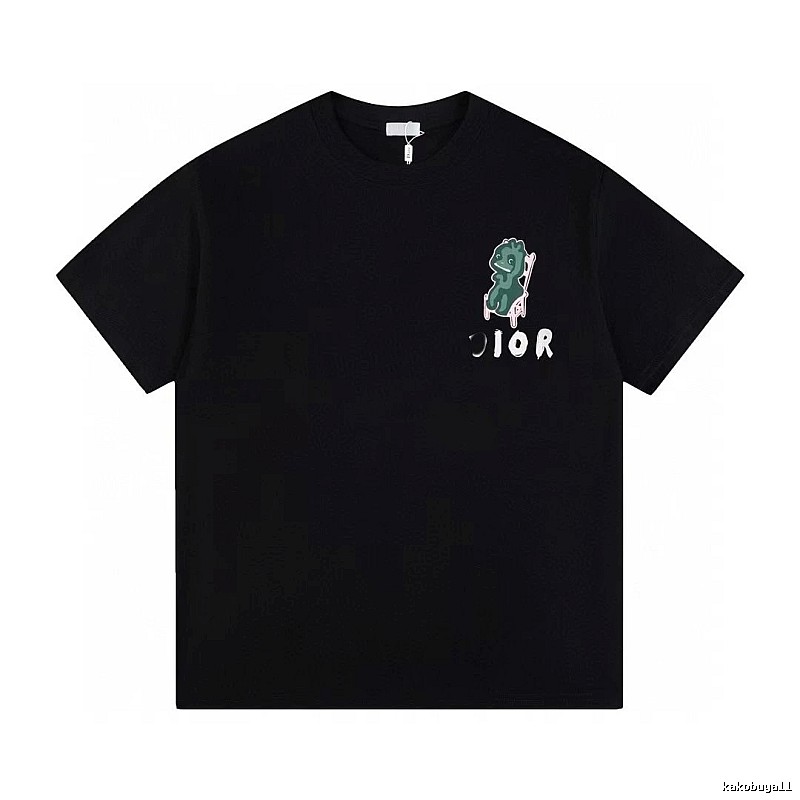 Dior Monster Print Trendy Black Short-sleeve T-shirt