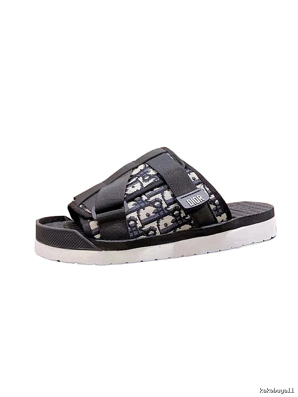Dior Vintage Monogram Black and White Slide Sandals