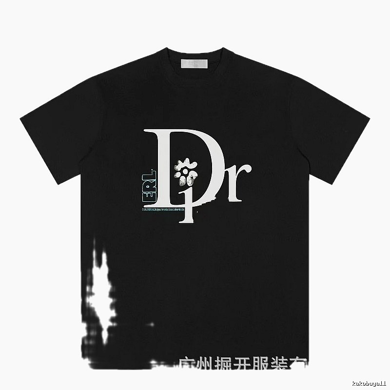 Dior x ERL Co-branded Trendy Style Black T-Shirt