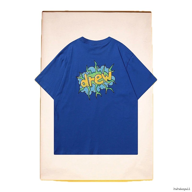 DREW Explosion Print Street Style Blue T-Shirt