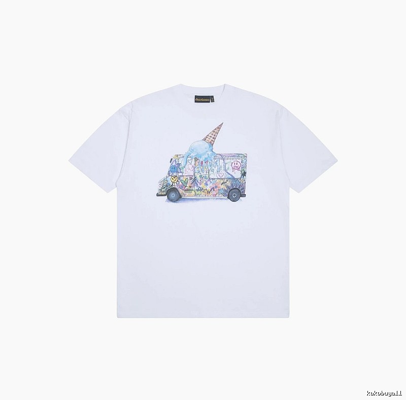 DREW Graffiti Style Ice Cream Truck White Short Sleeve T-shirt
