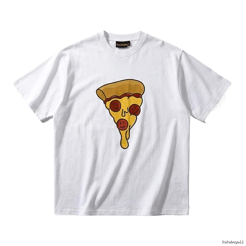 DREW Pizza Cartoon Style White T-shirt