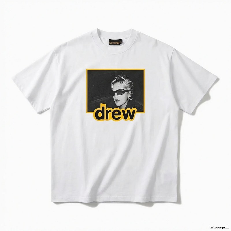 DREW Portrait Print White T-shirt