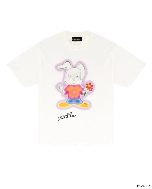 DREW Rabbit Graffiti Cool Trendy Off-white T-shirt