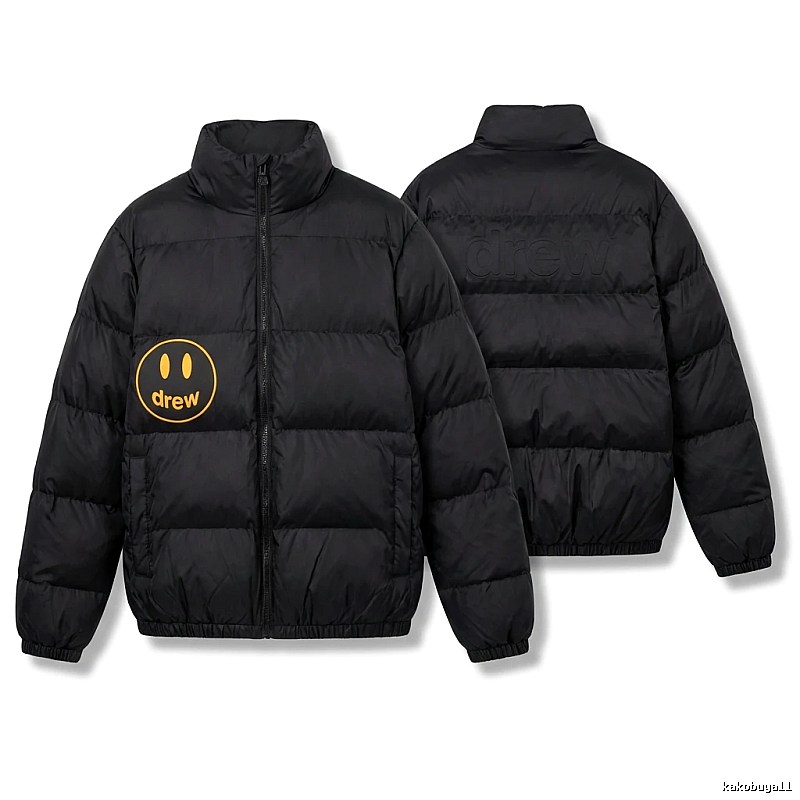 DREW Smiley Style Black Cotton-padded Jacket