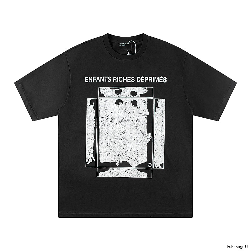 ERD Portrait Print Dark Style Black T-shirt