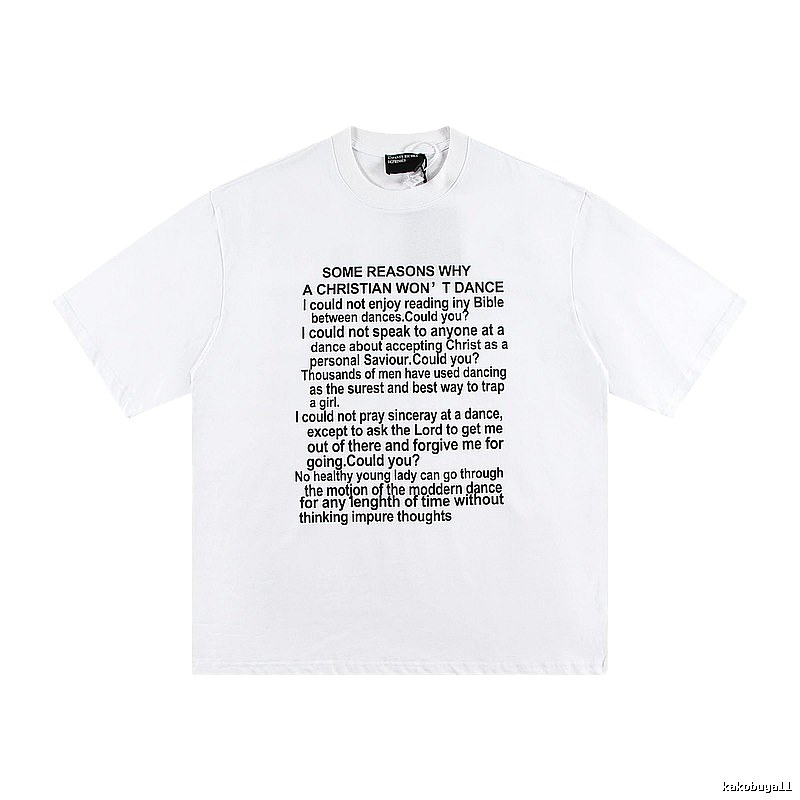 ERD Slogan Print Street Style White T-Shirt