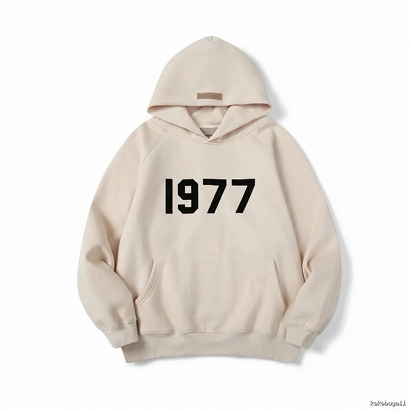 ESSENTIALS 1977 Series Minimalist Style Beige Hoodie