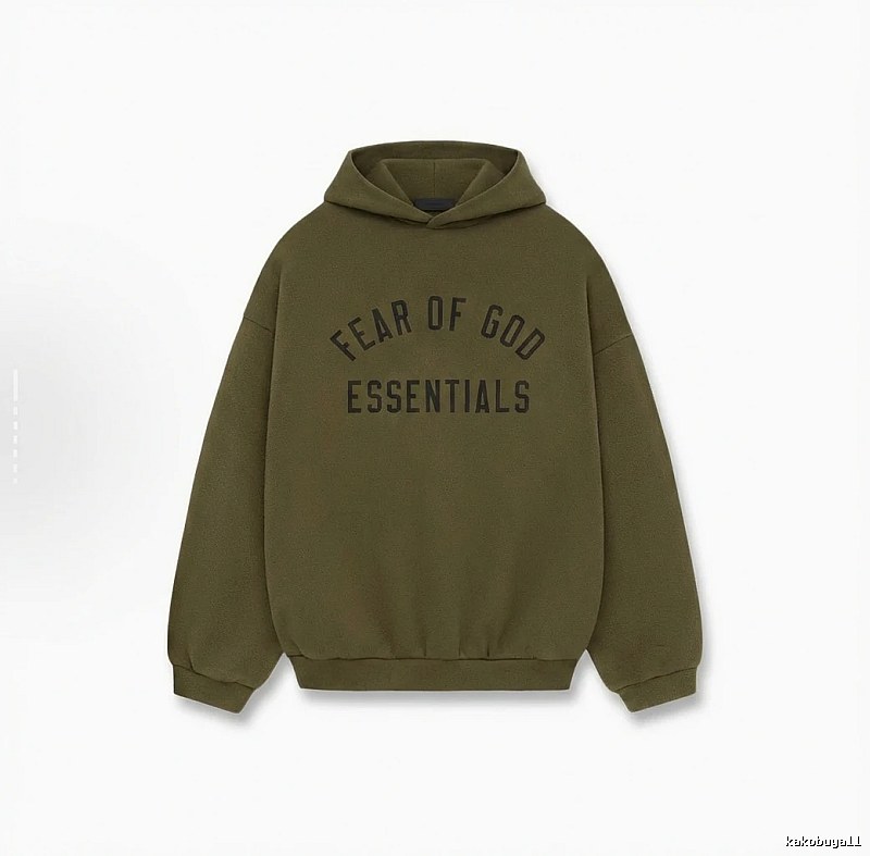 ESSENTIALS minimalist style olive green sweatshirt
