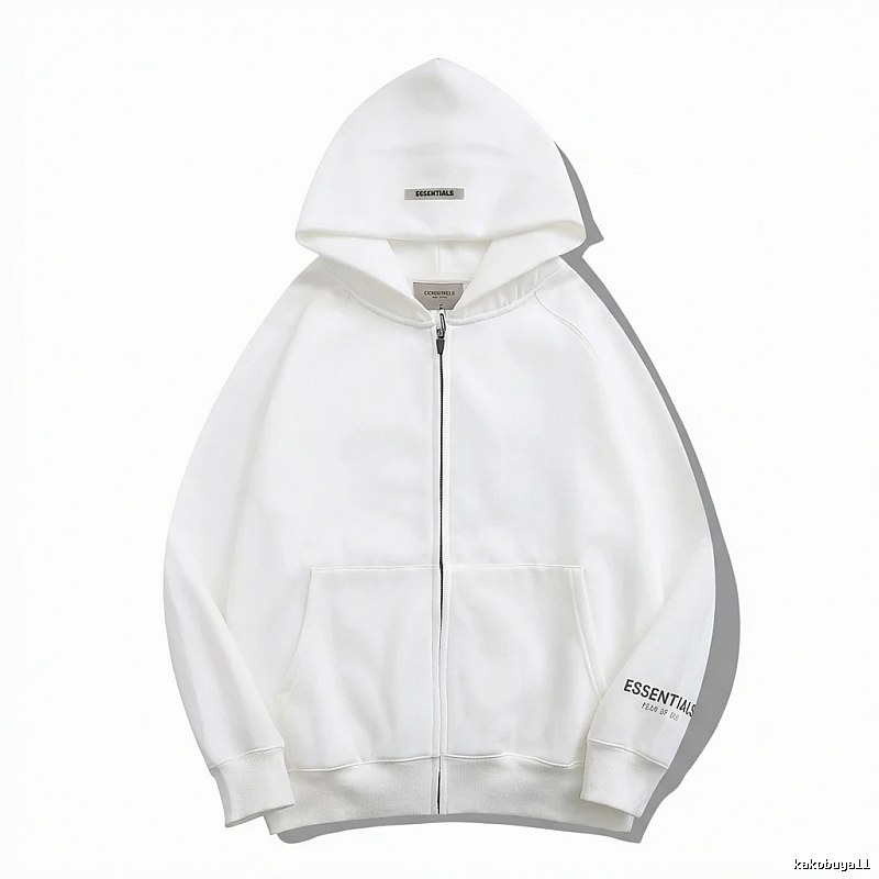 ESSENTIALS minimalist style white hoodie