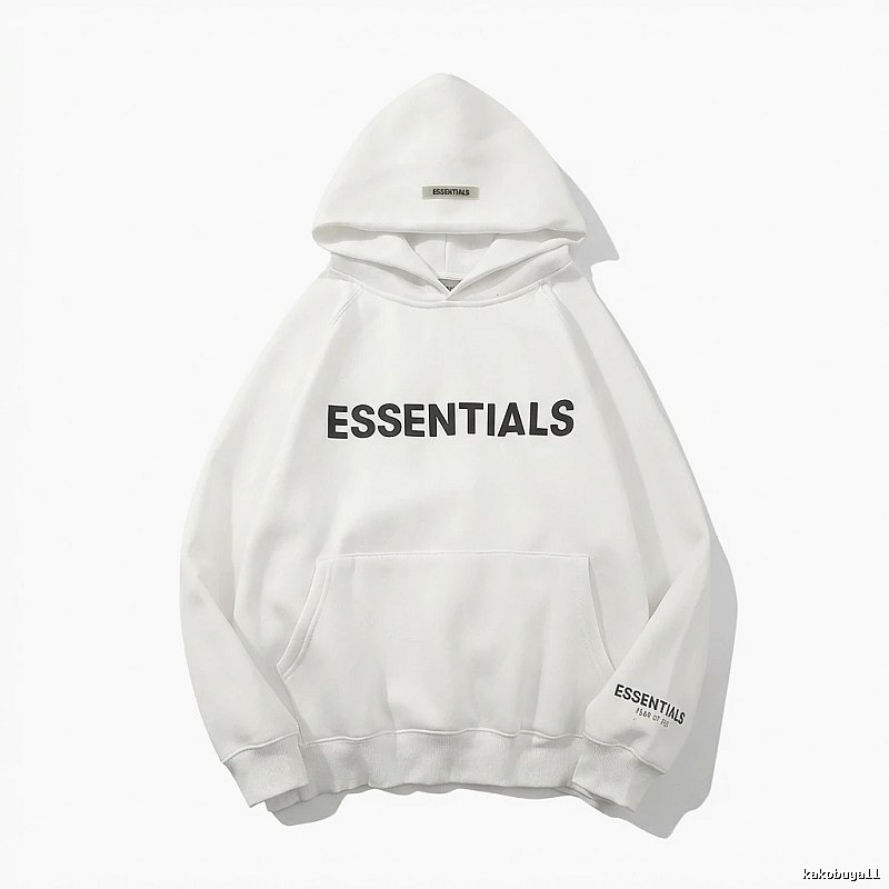ESSENTIALS minimalist style white sweatshirt